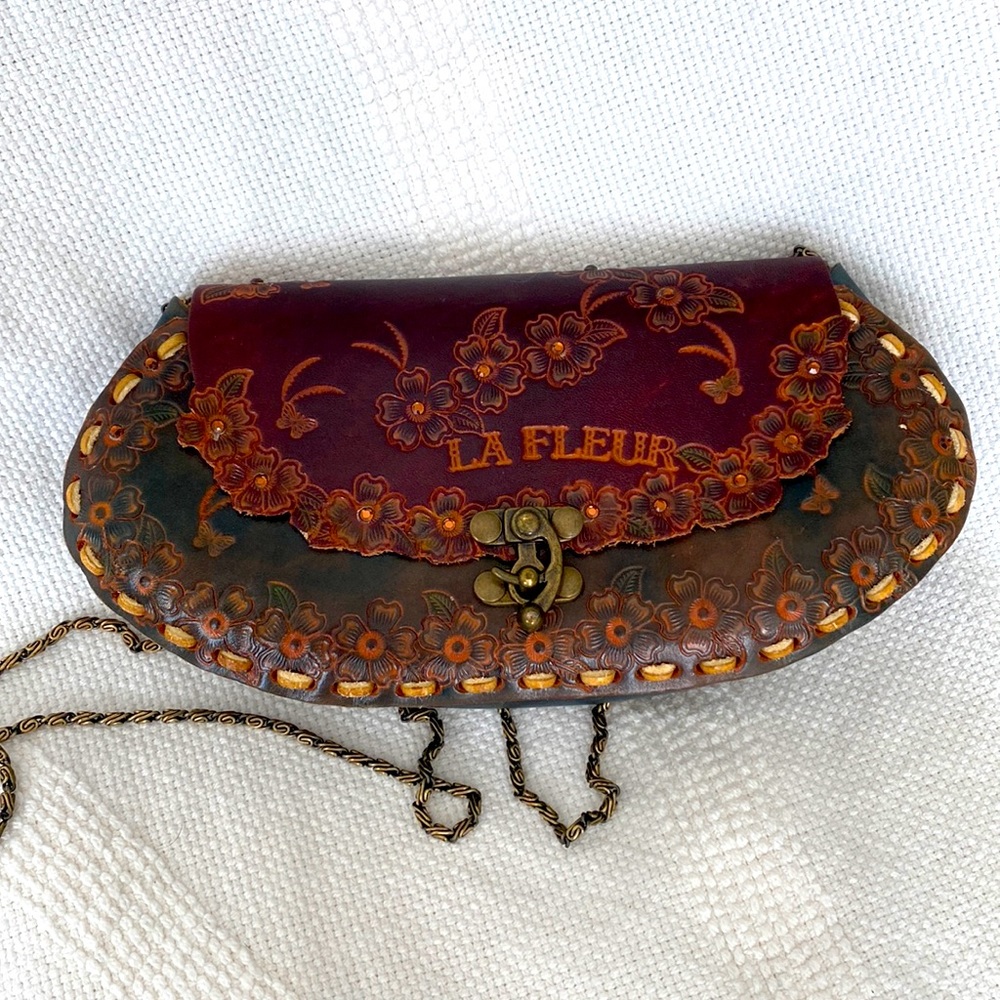 Vintage Hand-tooled Leather Purse